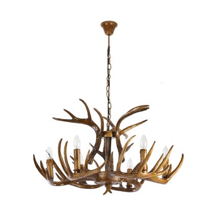 BRILAGI - Lustre em corrente DEER 6xE14/10W/230V, Ø 80 cm, design em forma de galhadas