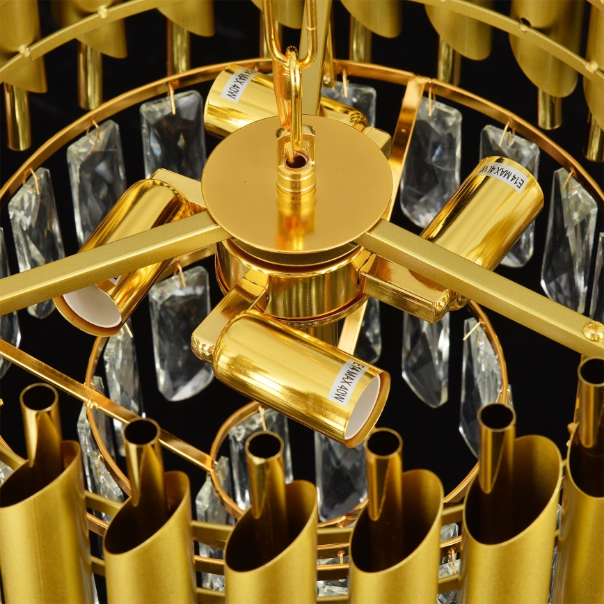 Brilagi - Lustre em corrente ECLIPSE 5xE14/10W/230V Ø 38 cm dourado