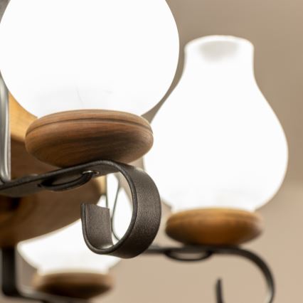 Brilagi - Lustre em corrente ROATA 8xE14/40W/230V Ø 70 cm faia