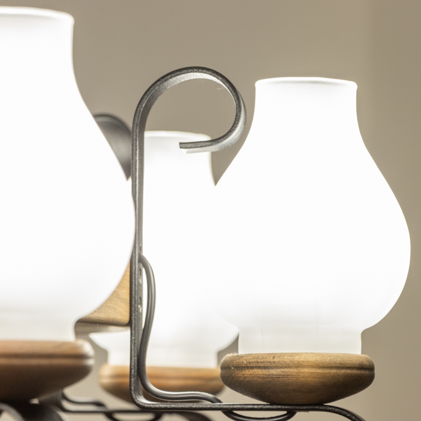 Brilagi - Lustre em corrente ROATA 8xE14/40W/230V Ø 70 cm faia