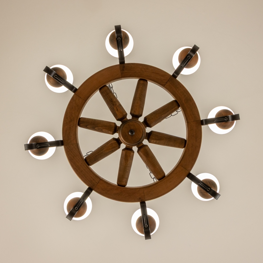 Brilagi - Lustre em corrente ROATA 8xE14/40W/230V Ø 70 cm faia