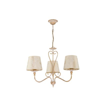 Brilagi - Lustre em corrente SONIA 3xE27/15W/230V Ø 64 cm creme/pátina