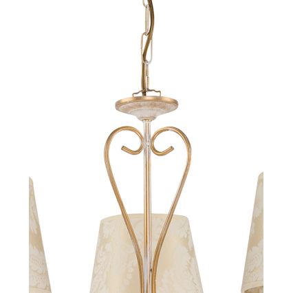 Brilagi - Lustre em corrente SONIA 3xE27/15W/230V Ø 64 cm creme/pátina