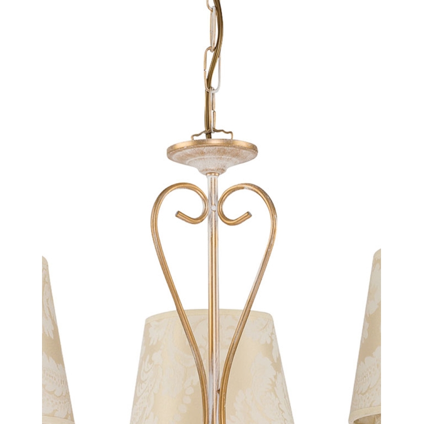 Brilagi - Lustre em corrente SONIA 3xE27/15W/230V Ø 64 cm creme/pátina