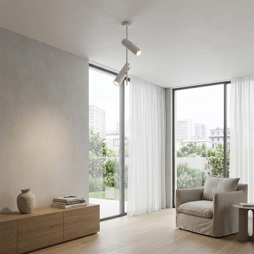 Brilagi - Lustre em haste BRANCH 2xGU10/30W/230V branco