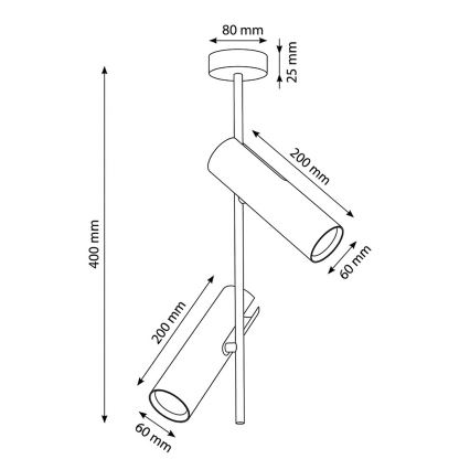 Brilagi - Lustre em haste BRANCH 2xGU10/30W/230V branco