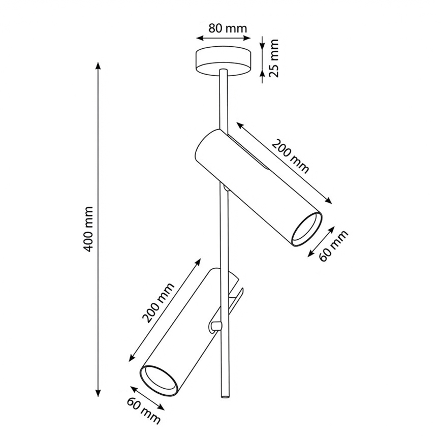 Brilagi - Lustre em haste BRANCH 2xGU10/30W/230V branco