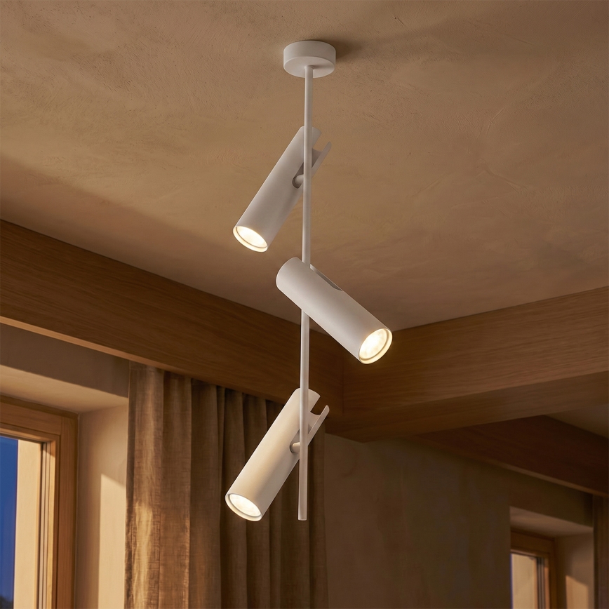 Brilagi - Lustre em haste BRANCH 3xGU10/30W/230V branco
