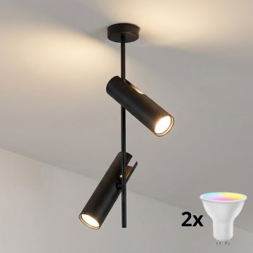 Brilagi - Lustre em haste LED RGBW dimerizável BRANCH 2xGU10/6,5W/230V 2700-6500K preto