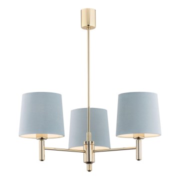 Brilagi - Lustre em haste MONTE 3xE27/15W/230V azul/dourado