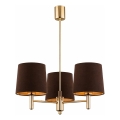 Brilagi - Lustre em haste MONTE 3xE27/15W/230V castanho/dourado