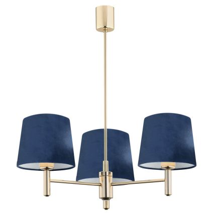 Brilagi - Lustre em haste MONTE 3xE27/60W/230V azul/dourado