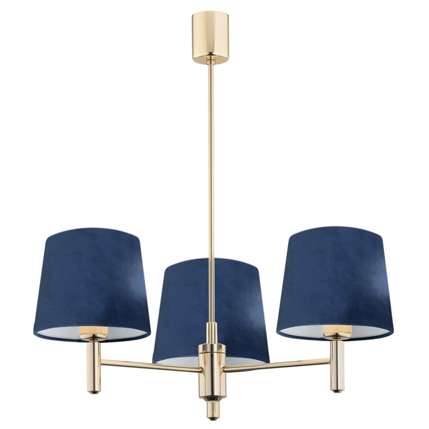 Brilagi - Lustre em haste MONTE 3xE27/60W/230V azul/dourado