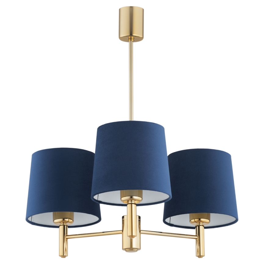 Brilagi - Lustre em haste MONTE 3xE27/60W/230V azul/dourado