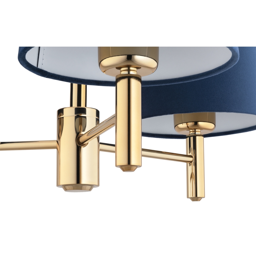 Brilagi - Lustre em haste MONTE 3xE27/60W/230V azul/dourado