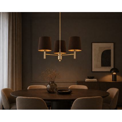 Brilagi - Lustre em haste MONTE 3xE27/60W/230V castanho/dourado