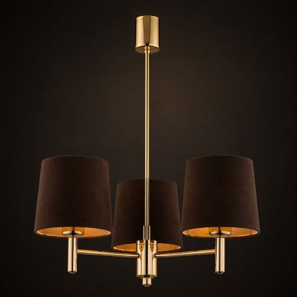 Brilagi - Lustre em haste MONTE 3xE27/60W/230V castanho/dourado