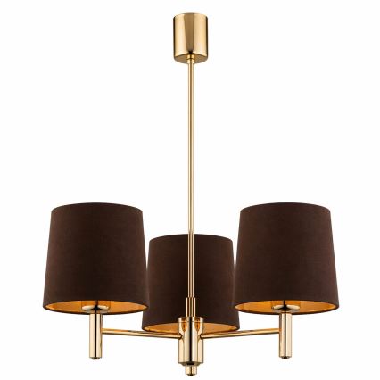 Brilagi - Lustre em haste MONTE 3xE27/60W/230V castanho/dourado