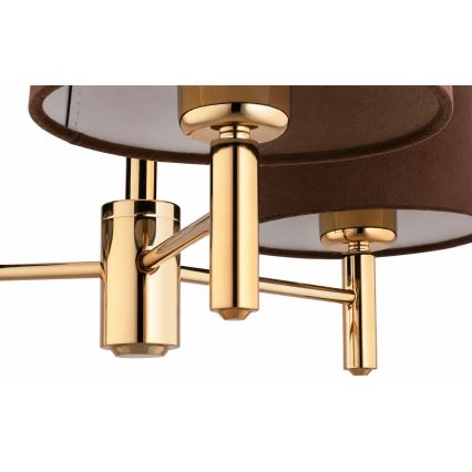 Brilagi - Lustre em haste MONTE 3xE27/60W/230V castanho/dourado