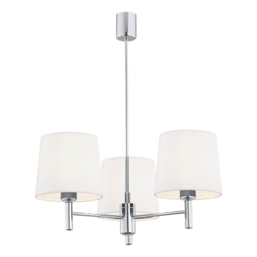 Brilagi - Lustre em haste MONTE 3xE27/60W/230V creme/cromado brilhante