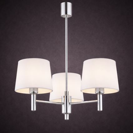 Brilagi - Lustre em haste MONTE 3xE27/60W/230V creme/cromado brilhante