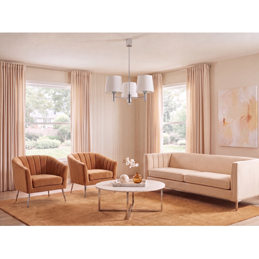 Brilagi - Lustre em haste MONTE 3xE27/60W/230V creme/cromado brilhante