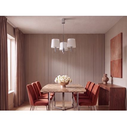 Brilagi - Lustre em haste MONTE 3xE27/60W/230V creme/cromado brilhante