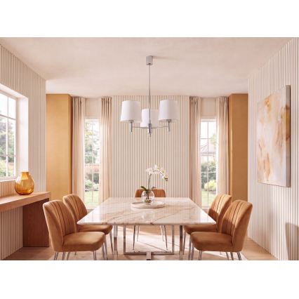 Brilagi - Lustre em haste MONTE 3xE27/60W/230V creme/cromado brilhante