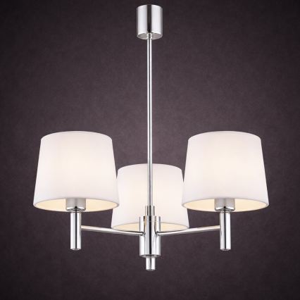 Brilagi - Lustre em haste MONTE 3xE27/60W/230V creme/cromado brilhante