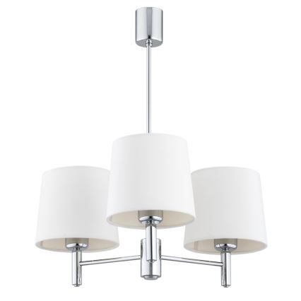Brilagi - Lustre em haste MONTE 3xE27/60W/230V creme/cromado brilhante