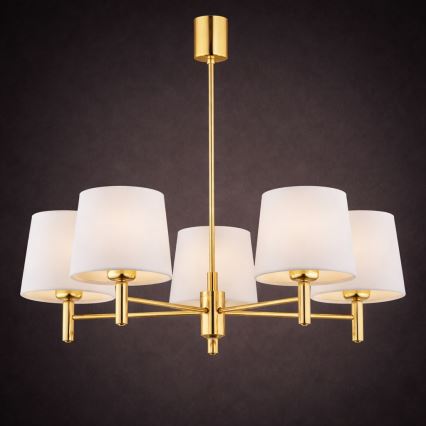 Brilagi - Lustre em haste MONTE 5xE27/15W/230V creme/dourado