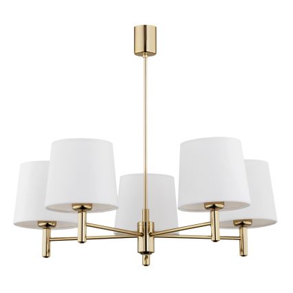 Brilagi - Lustre em haste MONTE 5xE27/15W/230V creme/dourado