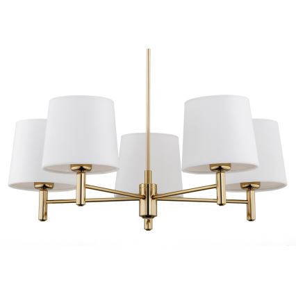 Brilagi - Lustre em haste MONTE 5xE27/15W/230V creme/dourado