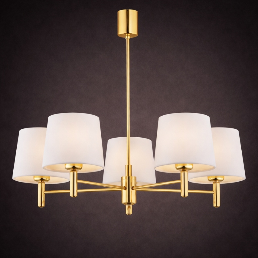 Brilagi - Lustre em haste MONTE 5xE27/15W/230V creme/dourado