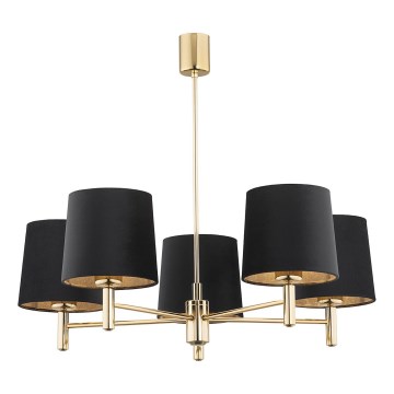Brilagi - Lustre em haste MONTE 5xE27/15W/230V preto/dourado