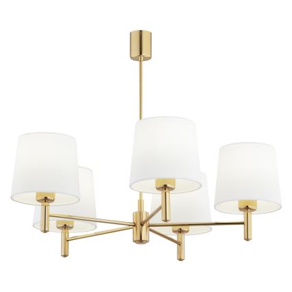 Brilagi - Lustre em haste MONTE 5xE27/60W/230V creme/dourado