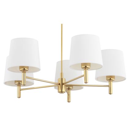 Brilagi - Lustre em haste MONTE 5xE27/60W/230V creme/dourado