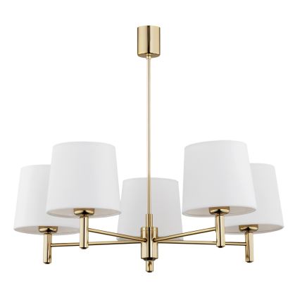 Brilagi - Lustre em haste MONTE 5xE27/60W/230V creme/dourado