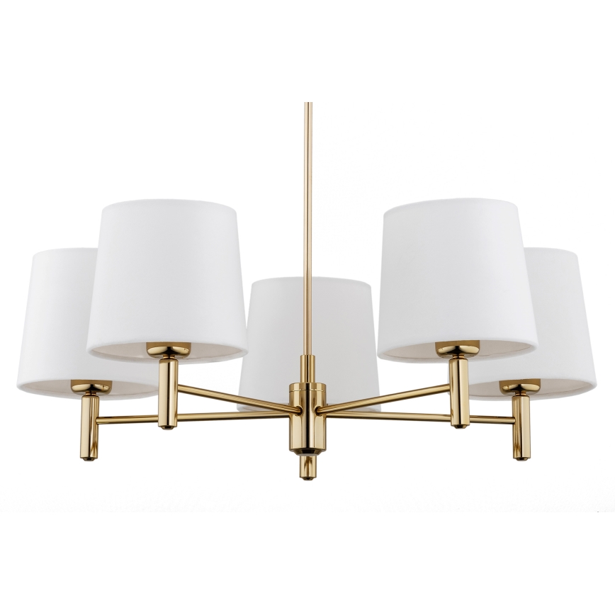 Brilagi - Lustre em haste MONTE 5xE27/60W/230V creme/dourado