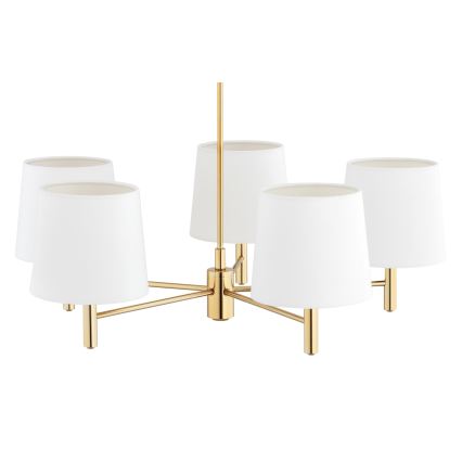 Brilagi - Lustre em haste MONTE 5xE27/60W/230V creme/dourado