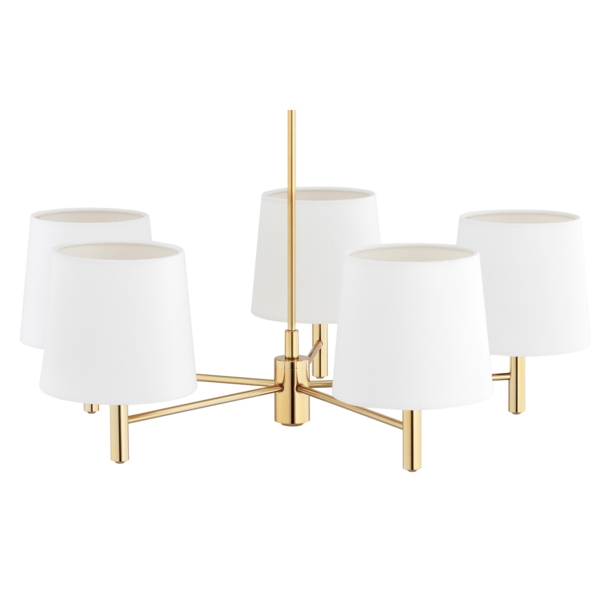 Brilagi - Lustre em haste MONTE 5xE27/60W/230V creme/dourado