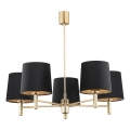Brilagi - Lustre em haste MONTE 5xE27/60W/230V preto/dourado
