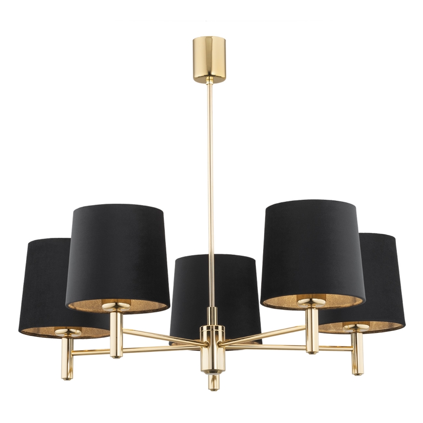 Brilagi - Lustre em haste MONTE 5xE27/60W/230V preto/dourado