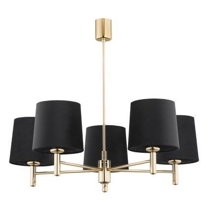 Brilagi - Lustre em haste MONTE 5xE27/60W/230V preto/dourado