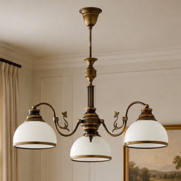 Brilagi - Lustre em haste TAURUS 3xE27/15W/230V Ø 70 cm bronze