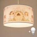 Brilagi - Lustre infantil LED com cabo BOBO 1xE27/10W/230V Ø 35 cm rosa/fadas