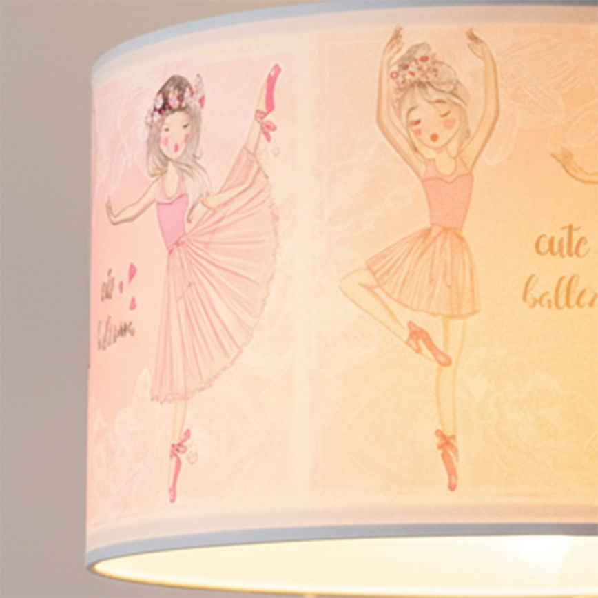Brilagi - Lustre infantil LED pendente com cabo BOBO 1xE27/60W/230V diâmetro 35 cm rosa/bailarinas