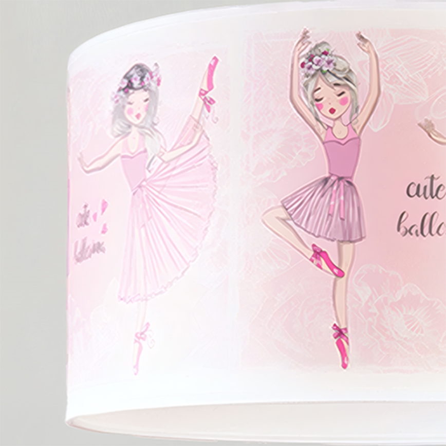 Brilagi - Lustre infantil LED pendente com cabo BOBO 1xE27/60W/230V diâmetro 35 cm rosa/bailarinas