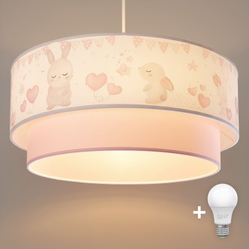 Brilagi- Lustre infantil LED suspenso por cabo BOBO 1xE27/60W/230V, diâmetro 40 cm, creme/rosa/azul royal.