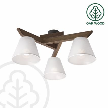 Brilagi - LED Plafon ANTHONY 3xE14/40W/230V carvalho nogueira/branco